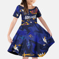 Personalized Adelaide Kid Short Sleeve Dress Aboriginal Pattern with Graffiti Style