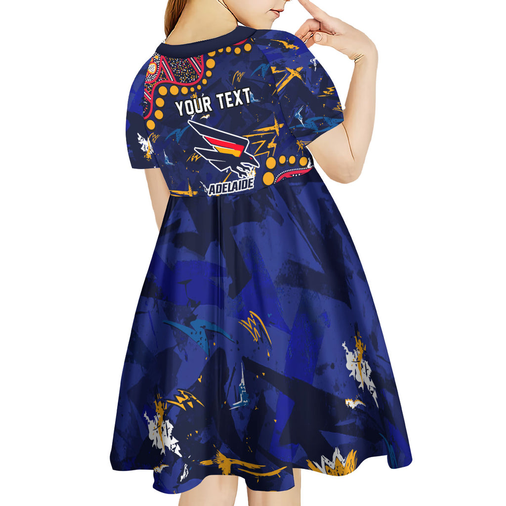 Personalized Adelaide Kid Short Sleeve Dress Aboriginal Pattern with Graffiti Style