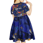 Personalized Adelaide Kid Short Sleeve Dress Aboriginal Pattern with Graffiti Style