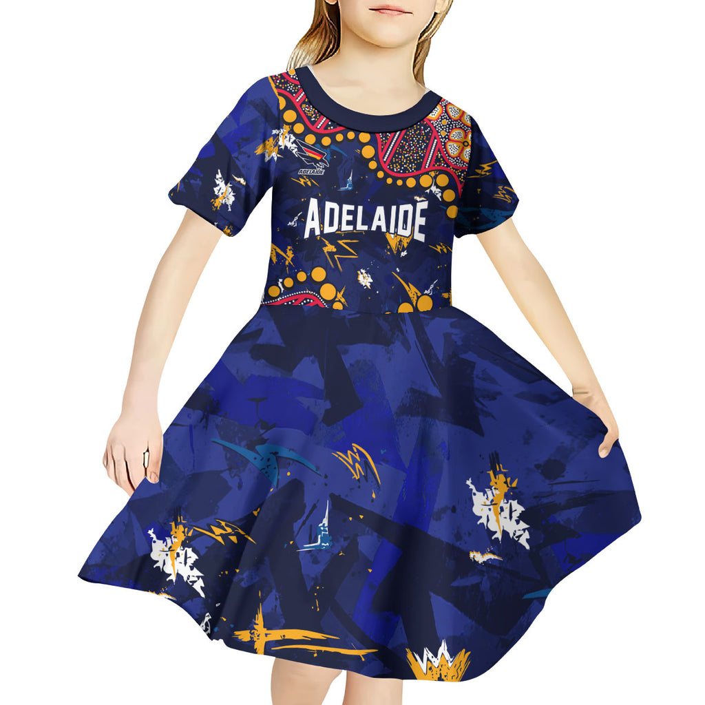 Personalized Adelaide Kid Short Sleeve Dress Aboriginal Pattern with Graffiti Style