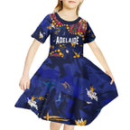 Personalized Adelaide Kid Short Sleeve Dress Aboriginal Pattern with Graffiti Style