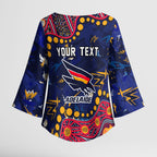 Personalized Adelaide Kimono Sleeve Blouse Aboriginal Pattern with Graffiti Style