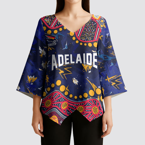 Personalized Adelaide Kimono Sleeve Blouse Aboriginal Pattern with Graffiti Style