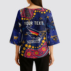 Personalized Adelaide Kimono Sleeve Blouse Aboriginal Pattern with Graffiti Style