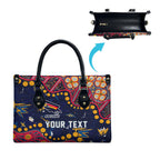 Personalized Adelaide Leather Bag Aboriginal Pattern with Graffiti Style