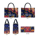 Personalized Adelaide Leather Bag Aboriginal Pattern with Graffiti Style