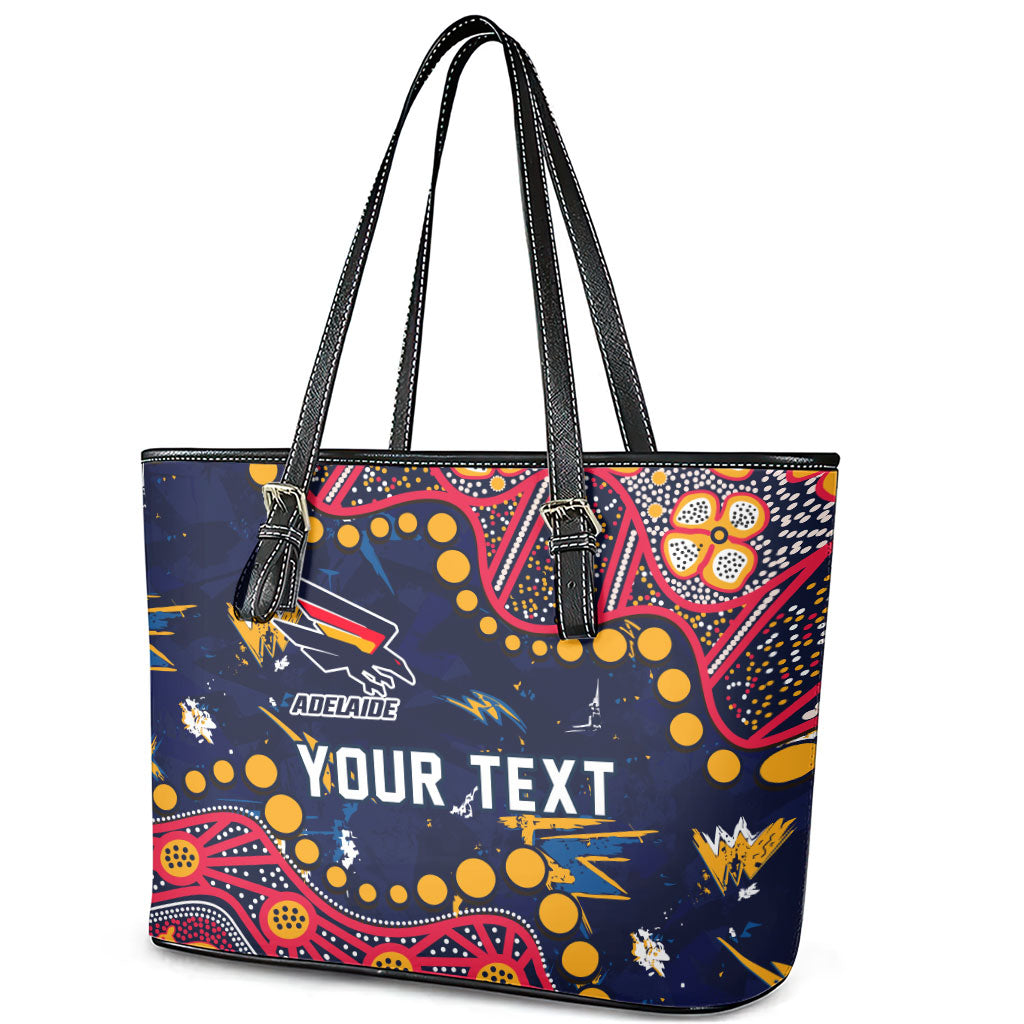 Personalized Adelaide Leather Tote Bag Aboriginal Pattern with Graffiti Style