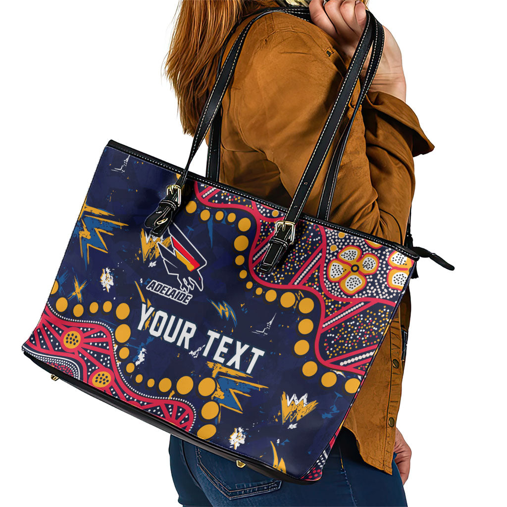 Personalized Adelaide Leather Tote Bag Aboriginal Pattern with Graffiti Style