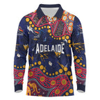 Personalized Adelaide Long Sleeve Polo Shirt Aboriginal Pattern with Graffiti Style