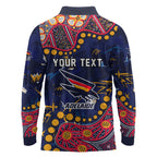 Personalized Adelaide Long Sleeve Polo Shirt Aboriginal Pattern with Graffiti Style