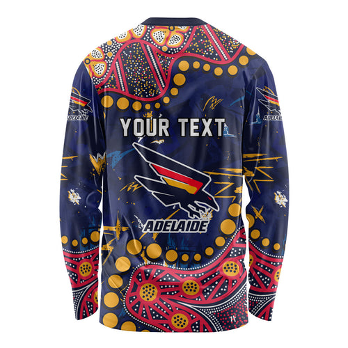 Personalized Adelaide Long Sleeve Shirt Aboriginal Pattern with Graffiti Style