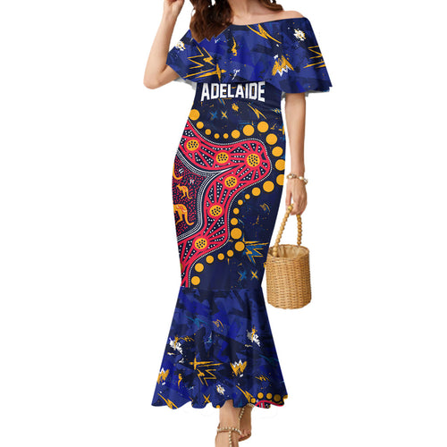 Personalized Adelaide Mermaid Dress Aboriginal Pattern with Graffiti Style