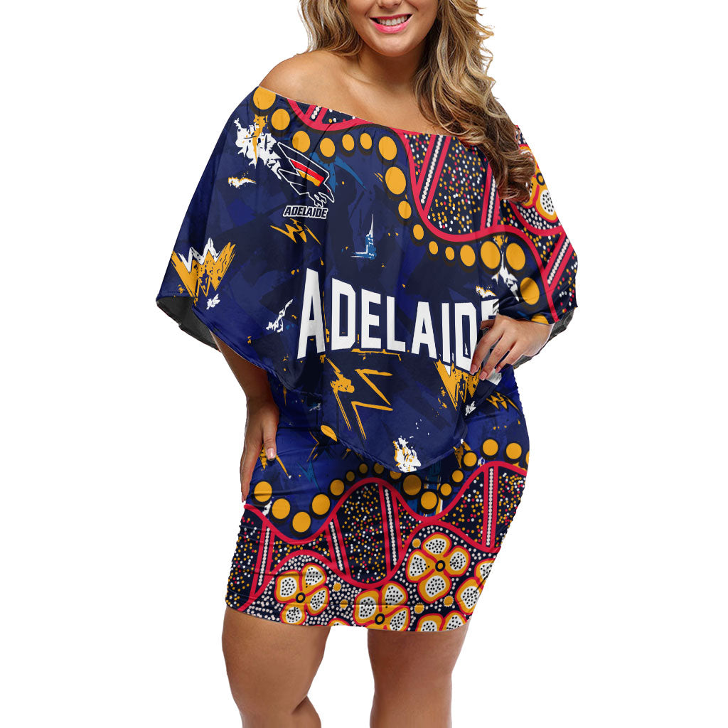 Personalized Adelaide Off Shoulder Short Dress Aboriginal Pattern with Graffiti Style