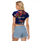 Personalized Adelaide Raglan Cropped T Shirt Aboriginal Pattern with Graffiti Style