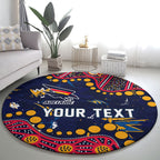 Personalized Adelaide Round Carpet Aboriginal Pattern with Graffiti Style