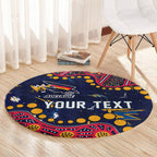 Personalized Adelaide Round Carpet Aboriginal Pattern with Graffiti Style