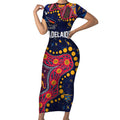 Personalized Adelaide Short Sleeve Bodycon Dress Aboriginal Pattern with Graffiti Style