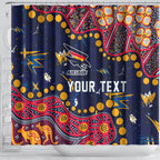Personalized Adelaide Shower Curtain Aboriginal Pattern with Graffiti Style