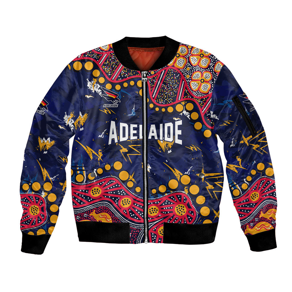 Personalized Adelaide Sleeve Zip Bomber Jacket Aboriginal Pattern with Graffiti Style