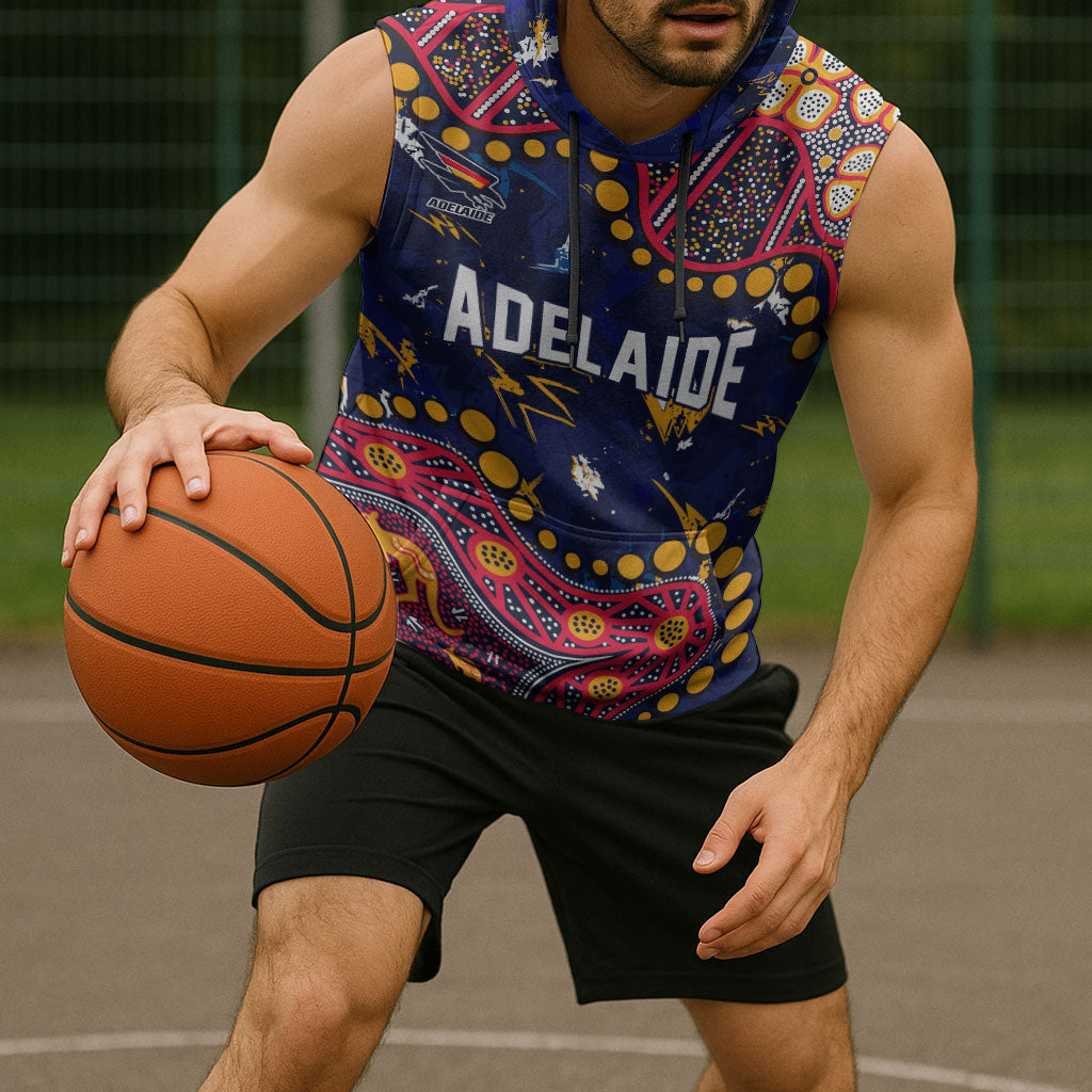 Personalized Adelaide Sleeveless Hoodie Aboriginal Pattern with Graffiti Style