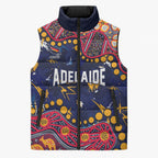 Personalized Adelaide Sleeveless Puffer Jacket Aboriginal Pattern with Graffiti Style