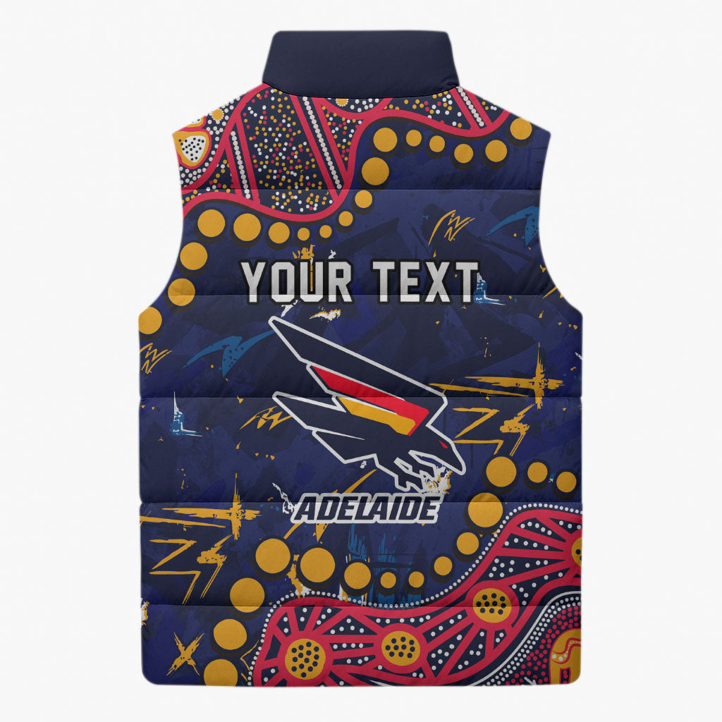 Personalized Adelaide Sleeveless Puffer Jacket Aboriginal Pattern with Graffiti Style
