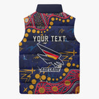 Personalized Adelaide Sleeveless Puffer Jacket Aboriginal Pattern with Graffiti Style