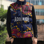 Personalized Adelaide Sleeveless Puffer Jacket Aboriginal Pattern with Graffiti Style