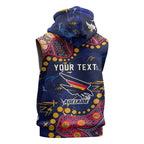Personalized Adelaide Sleeveless Zip Hoodie Aboriginal Pattern with Graffiti Style