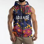 Personalized Adelaide Sleeveless Zip Hoodie Aboriginal Pattern with Graffiti Style