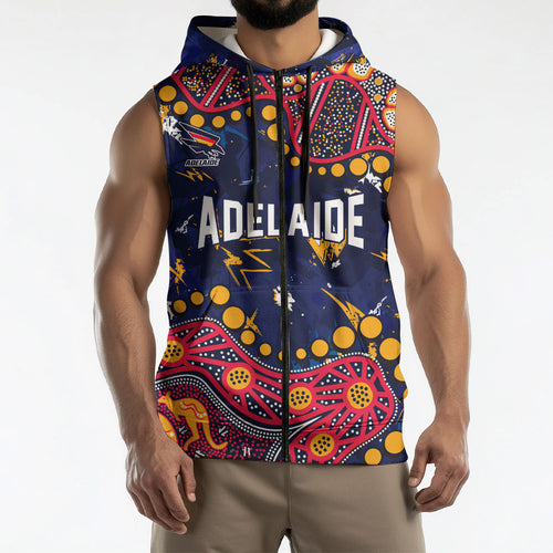 Personalized Adelaide Sleeveless Zip Hoodie Aboriginal Pattern with Graffiti Style