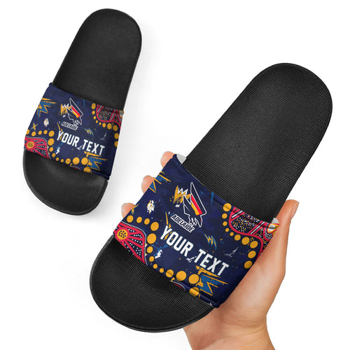 Personalized Adelaide Slide Sandals Aboriginal Pattern with Graffiti Style