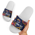 Personalized Adelaide Slide Sandals Aboriginal Pattern with Graffiti Style
