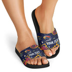 Personalized Adelaide Slide Sandals Aboriginal Pattern with Graffiti Style