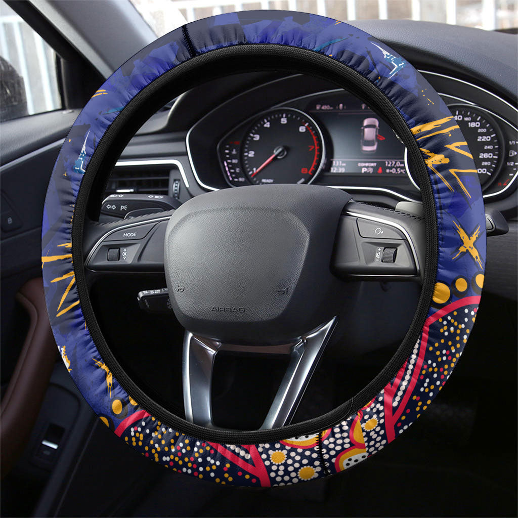 Adelaide Steering Wheel Cover Aboriginal Pattern with Graffiti Style