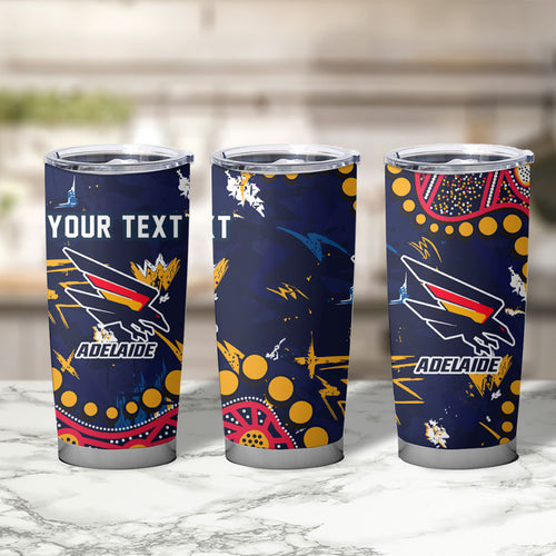 Personalized Adelaide Tumbler Cup Aboriginal Pattern with Graffiti Style