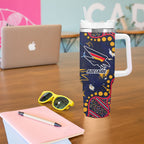 Personalized Adelaide Tumbler With Handle Aboriginal Pattern with Graffiti Style