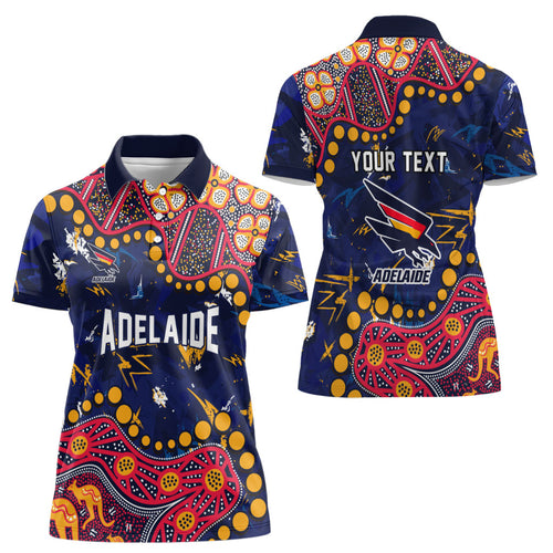 Personalized Adelaide Women Polo Shirt Aboriginal Pattern with Graffiti Style