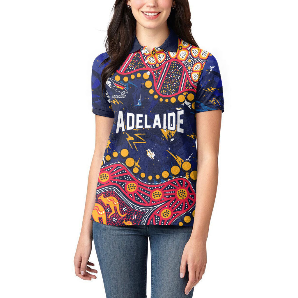 Personalized Adelaide Women Polo Shirt Aboriginal Pattern with Graffiti Style