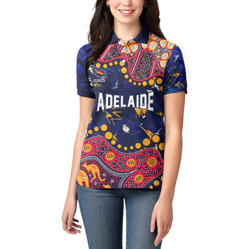 Personalized Adelaide Women Polo Shirt Aboriginal Pattern with Graffiti Style