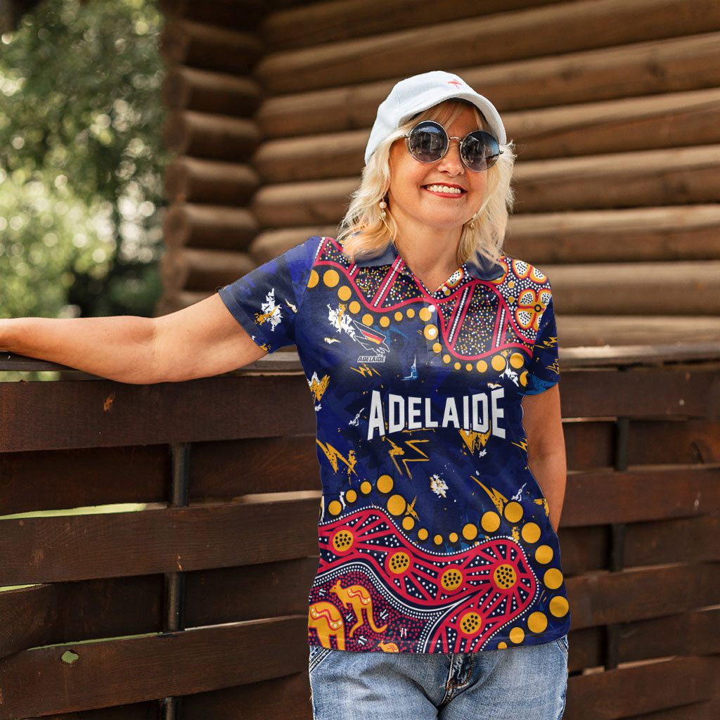 Personalized Adelaide Women Polo Shirt Aboriginal Pattern with Graffiti Style