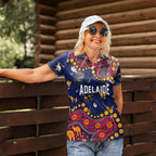 Personalized Adelaide Women Polo Shirt Aboriginal Pattern with Graffiti Style