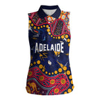 Personalized Adelaide Women Sleeveless Polo Shirt Aboriginal Pattern with Graffiti Style