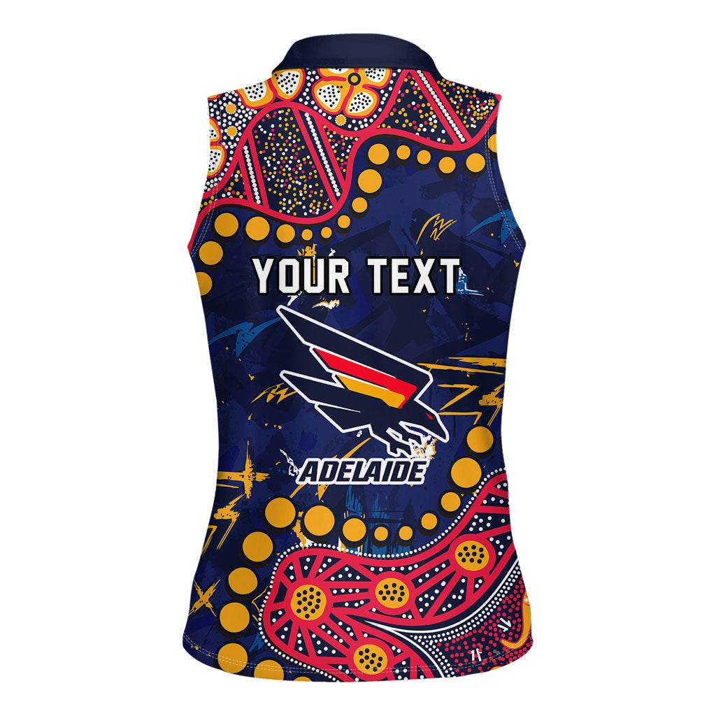 Personalized Adelaide Women Sleeveless Polo Shirt Aboriginal Pattern with Graffiti Style