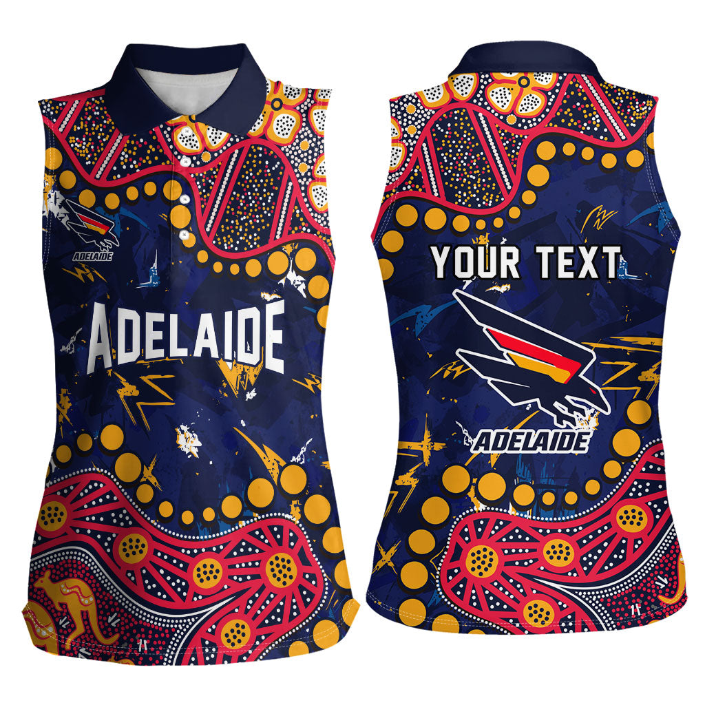 Personalized Adelaide Women Sleeveless Polo Shirt Aboriginal Pattern with Graffiti Style