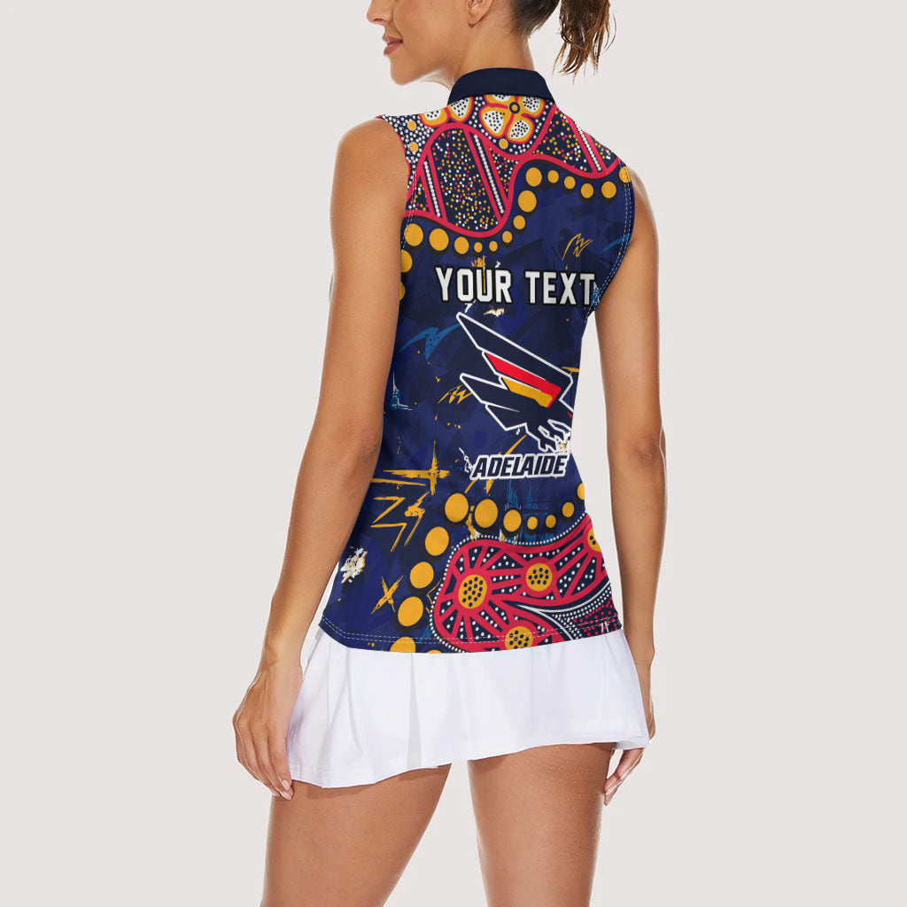 Personalized Adelaide Women Sleeveless Polo Shirt Aboriginal Pattern with Graffiti Style