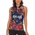 Personalized Adelaide Women Sleeveless Polo Shirt Aboriginal Pattern with Graffiti Style