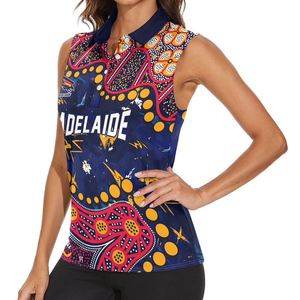 Personalized Adelaide Women Sleeveless Polo Shirt Aboriginal Pattern with Graffiti Style