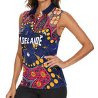 Personalized Adelaide Women Sleeveless Polo Shirt Aboriginal Pattern with Graffiti Style