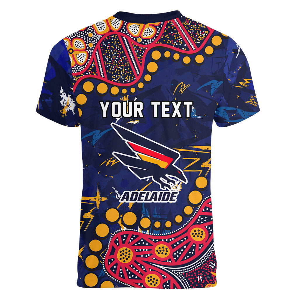 Personalized Adelaide Women V-Neck T-Shirt Aboriginal Pattern with Graffiti Style